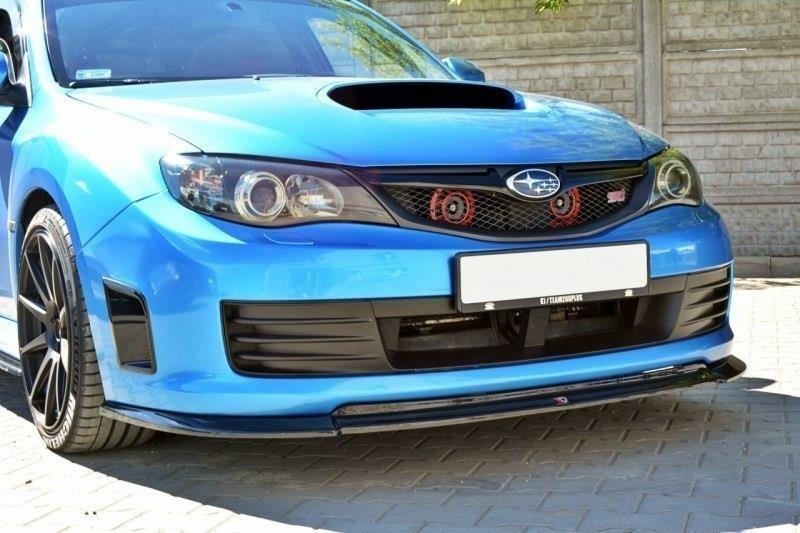 Street+ Spoilerlippe Front Ansatz V.2 passend für Subaru Impreza WRX STI Mk3 schwarz Hochglanz