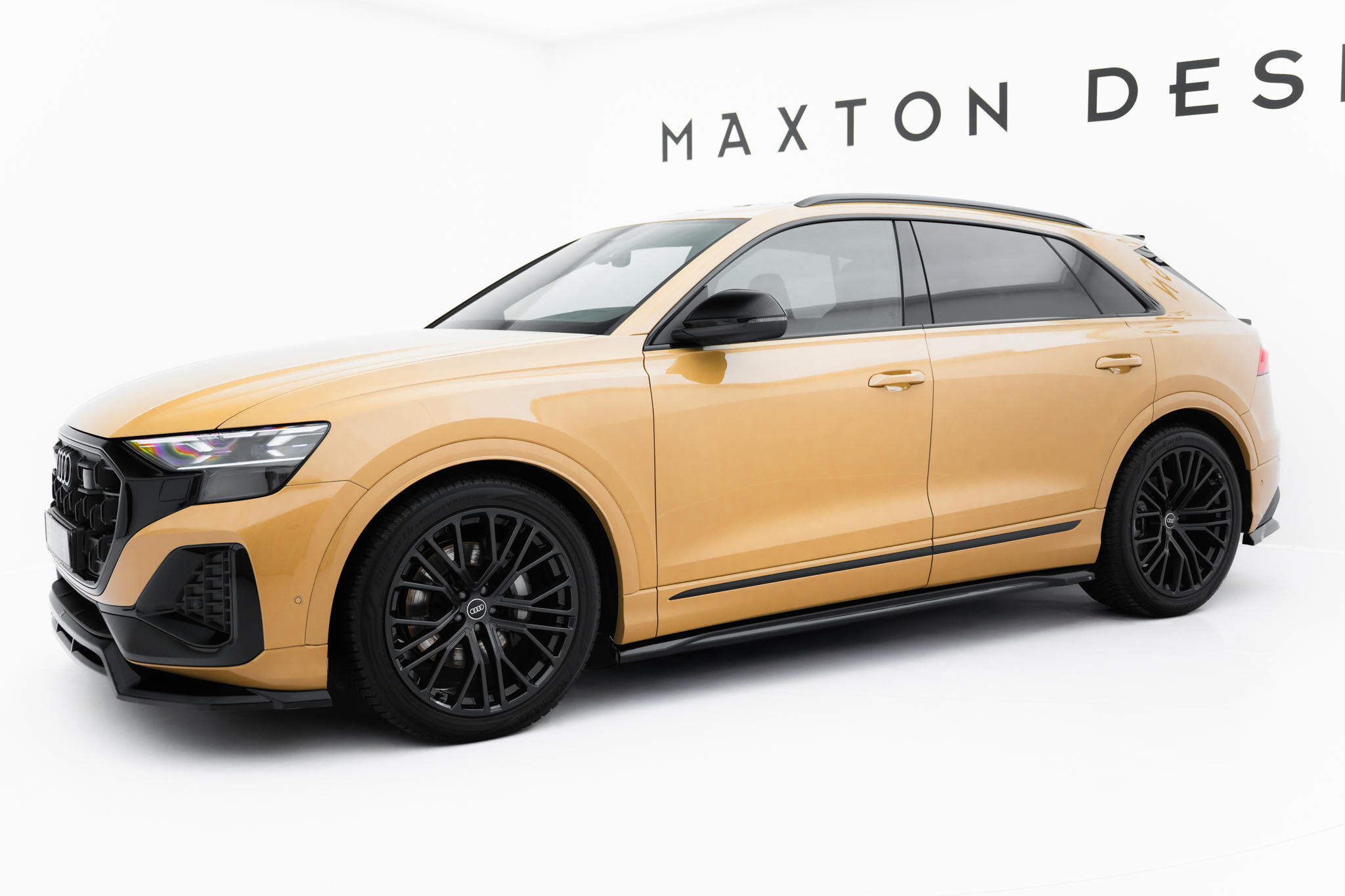 Street+ Seitenschweller Leisten V.2 passend für Audi Q8 Mk1 FL schwarz Hochglanz
