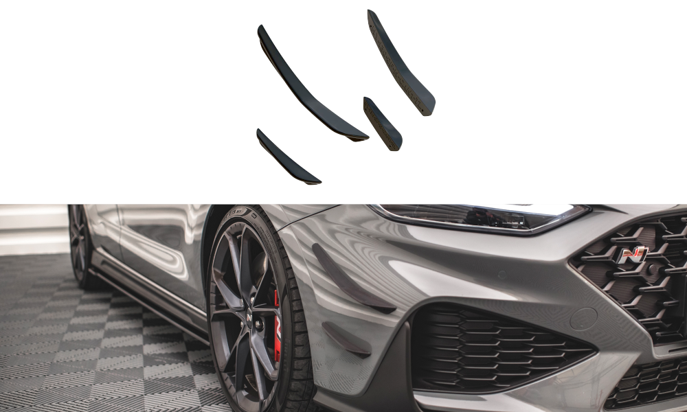 Stoßstangen Flaps Wings vorne Canards passend für Hyundai I30 N / I30 N-Line Hatchback/Fastback Mk3 FL