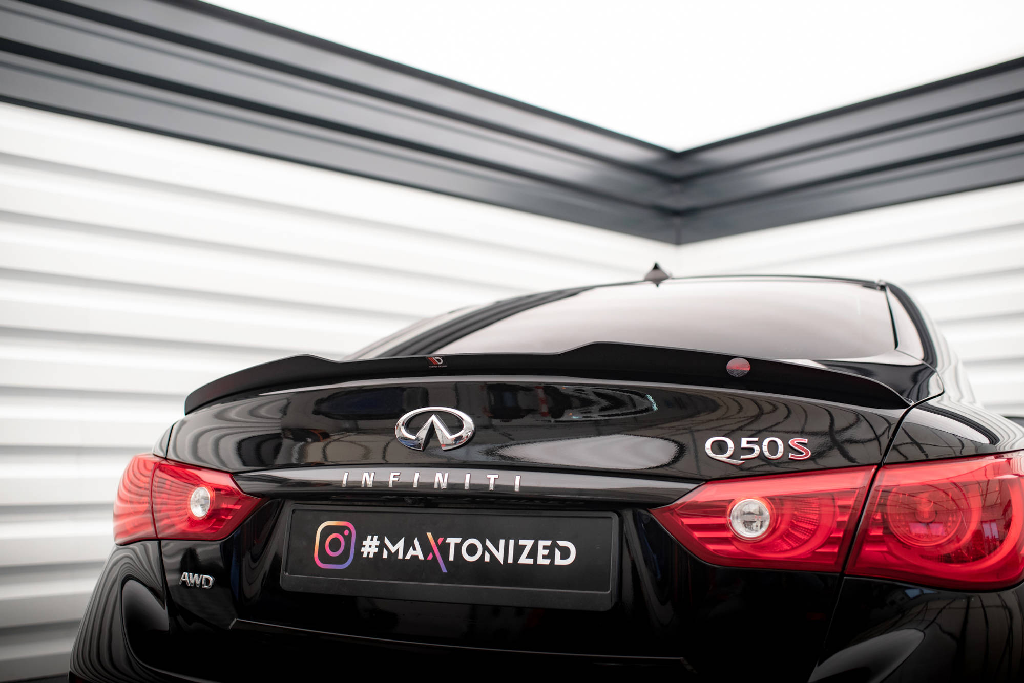 Heckspoiler Lippe passend für Infiniti Q50 S Mk1 schwarz Hochglanz