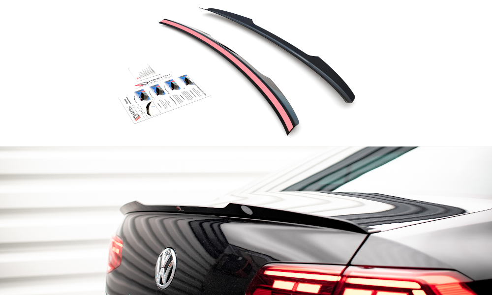 Heck Spoiler Aufsatz Abrisskante passend für VW Passat Limousine B8 FL schwarz Hochglanz
