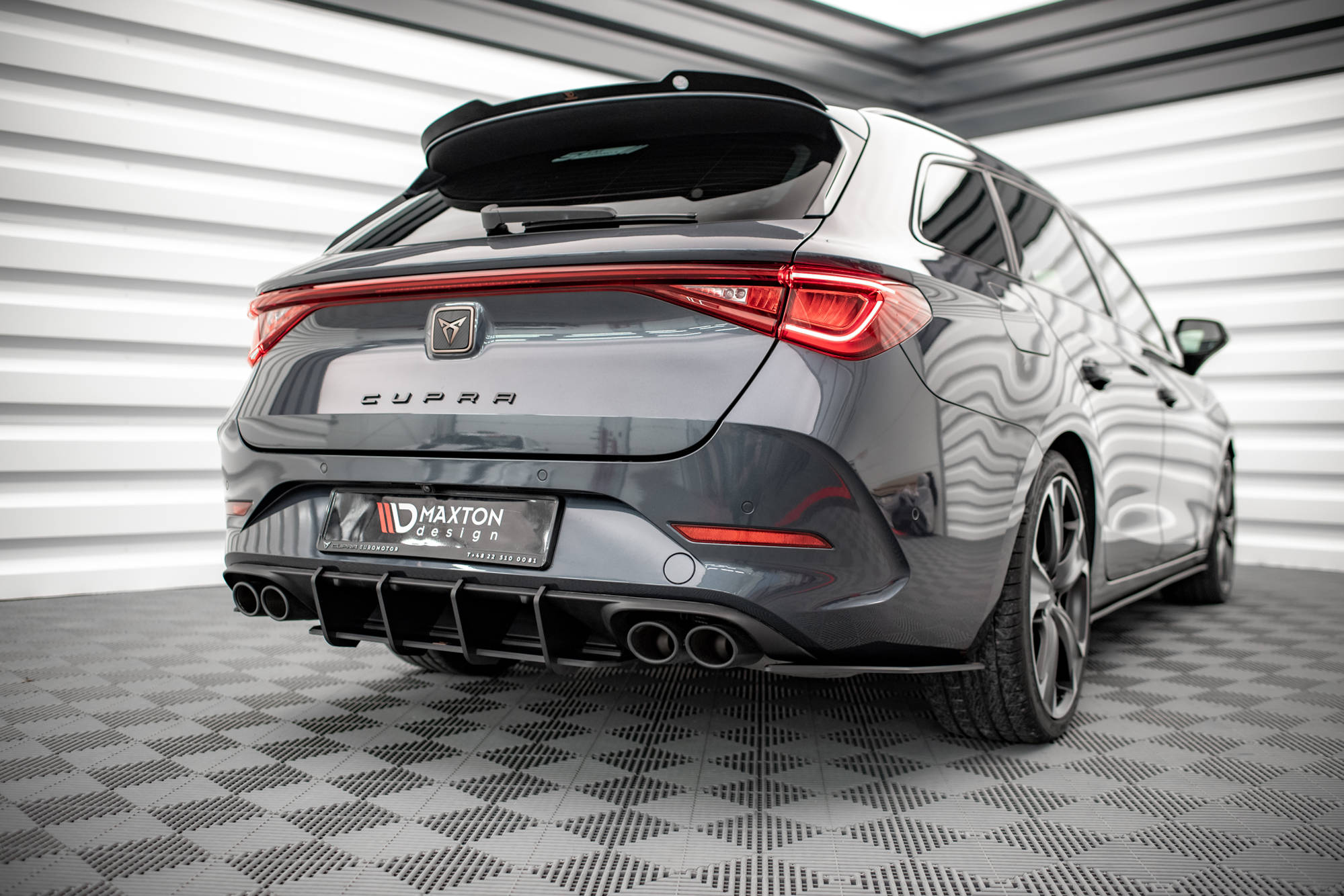 Heckansatz Diffusor passend für CUPRA Leon ST Mk1 FL schwarz matt