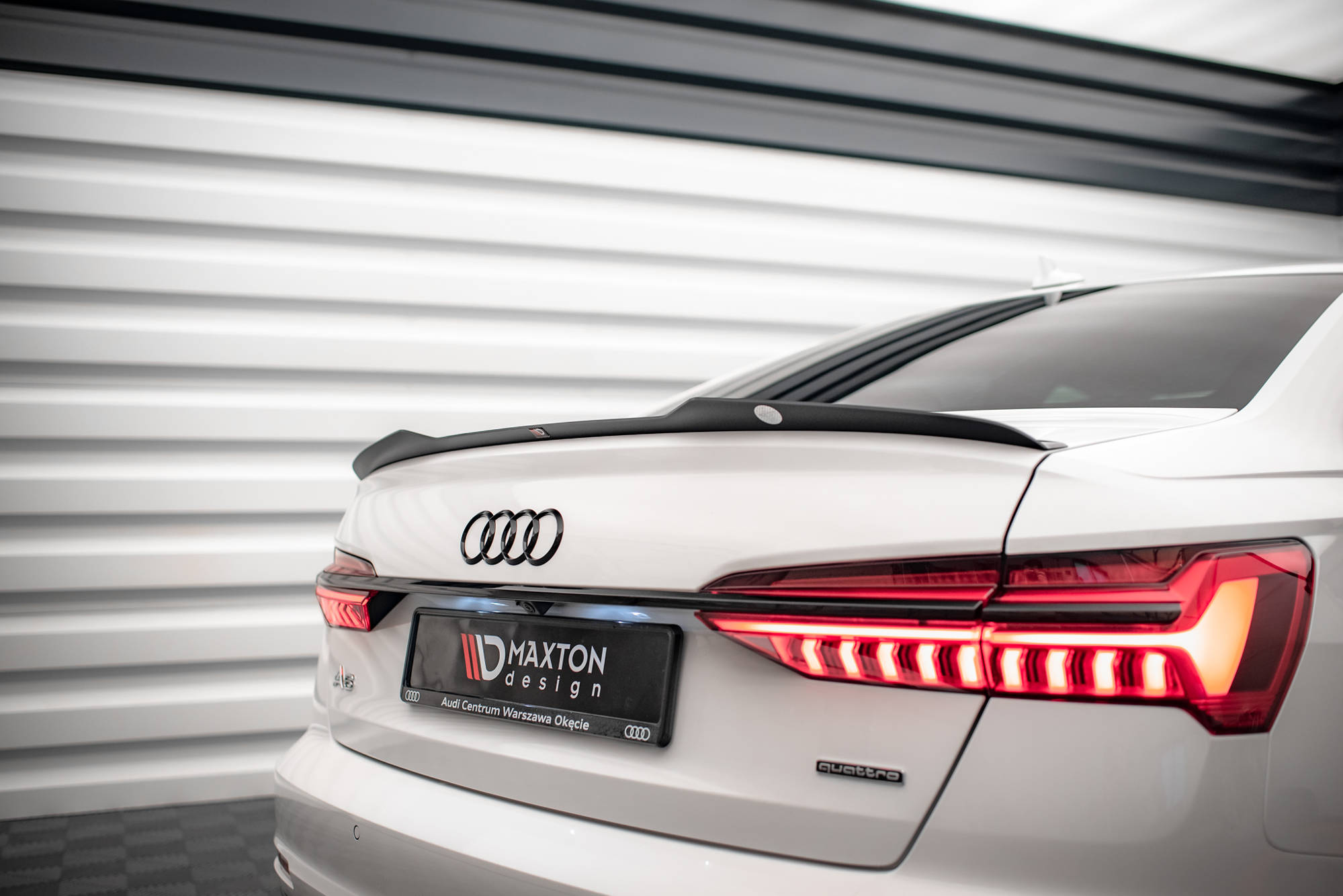 Heck Spoiler Aufsatz Abrisskante passend für Audi A6 Limousine C8 / C8 FL schwarz Hochglanz