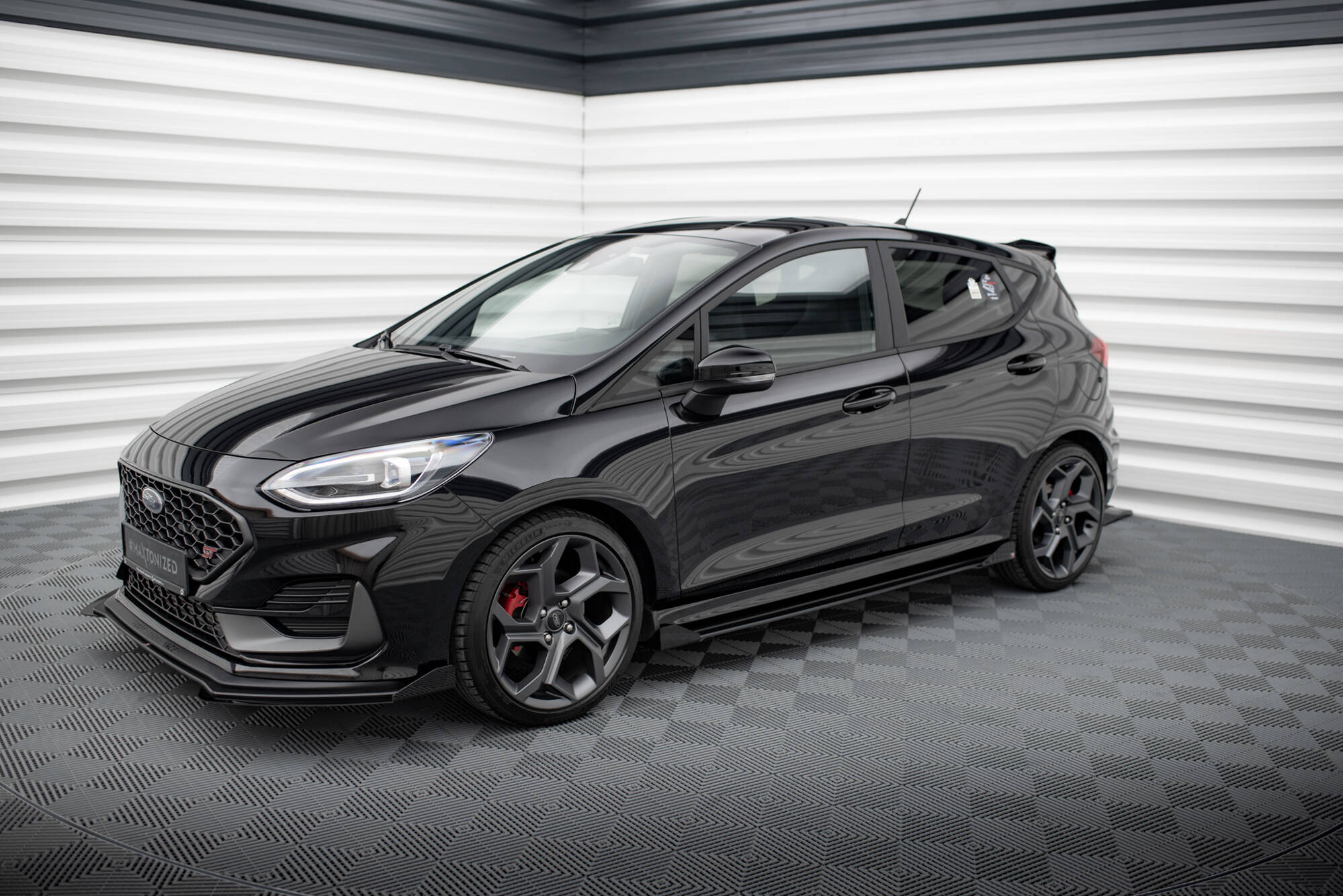 Street Pro Seitenschweller Ansatz + Flaps für Ford Fiesta ST / ST-Line Mk8 schwarz Hochglanz