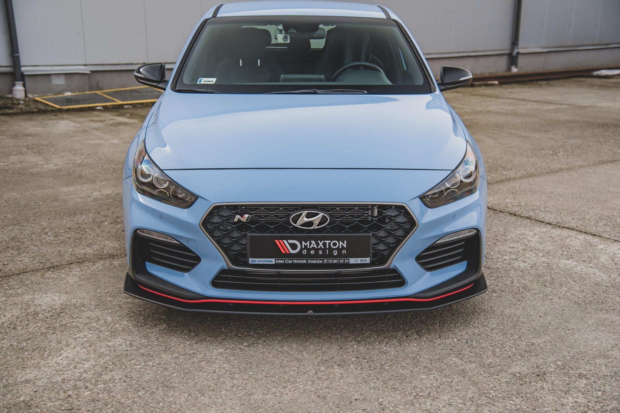 Street Pro Front Ansatz für +Flaps für Hyundai I30 N Mk3 Hatchback / Fastback schwarz Hochglanz