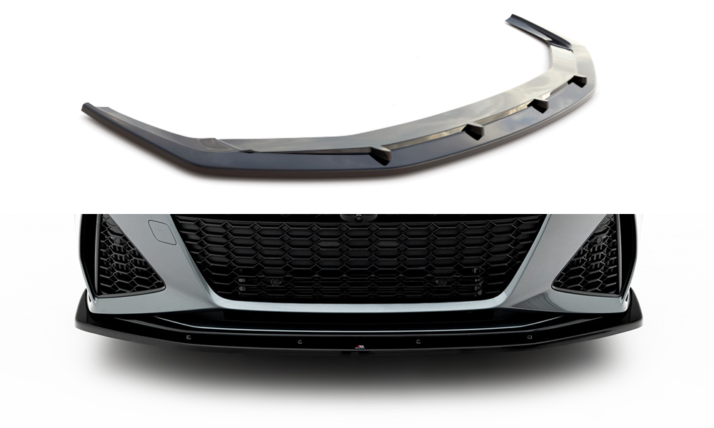 Front Ansatz V.2 für Audi RS6 C8 / C8 Facelift schwarz Hochglanz