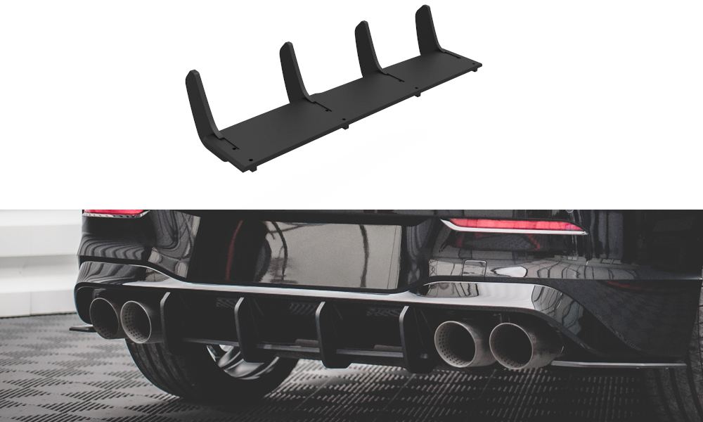 Street Pro Heckschürze Heck Ansatz Diffusor passend für VW Golf R Mk8 rot
