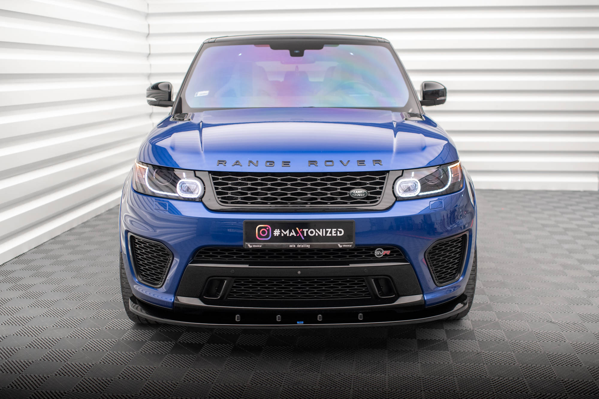 Street+ Spoilerlippe Front Ansatz V.1 passend für Land Rover Range Rover Sport SVR Mk2 schwarz Hochglanz