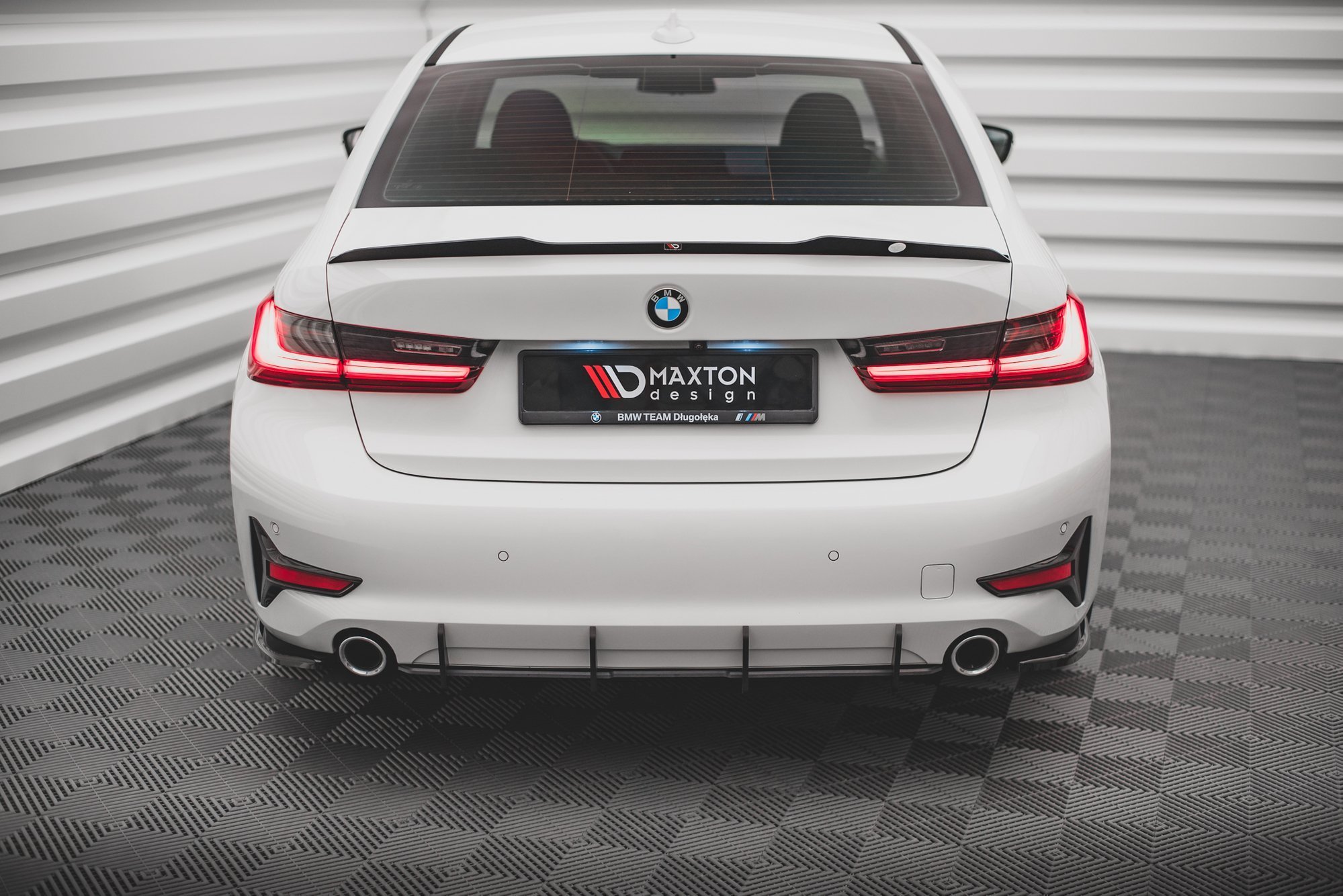 Street Pro Heckschürze Heck Ansatz Diffusor passend für BMW 3er G20 / G21 rot