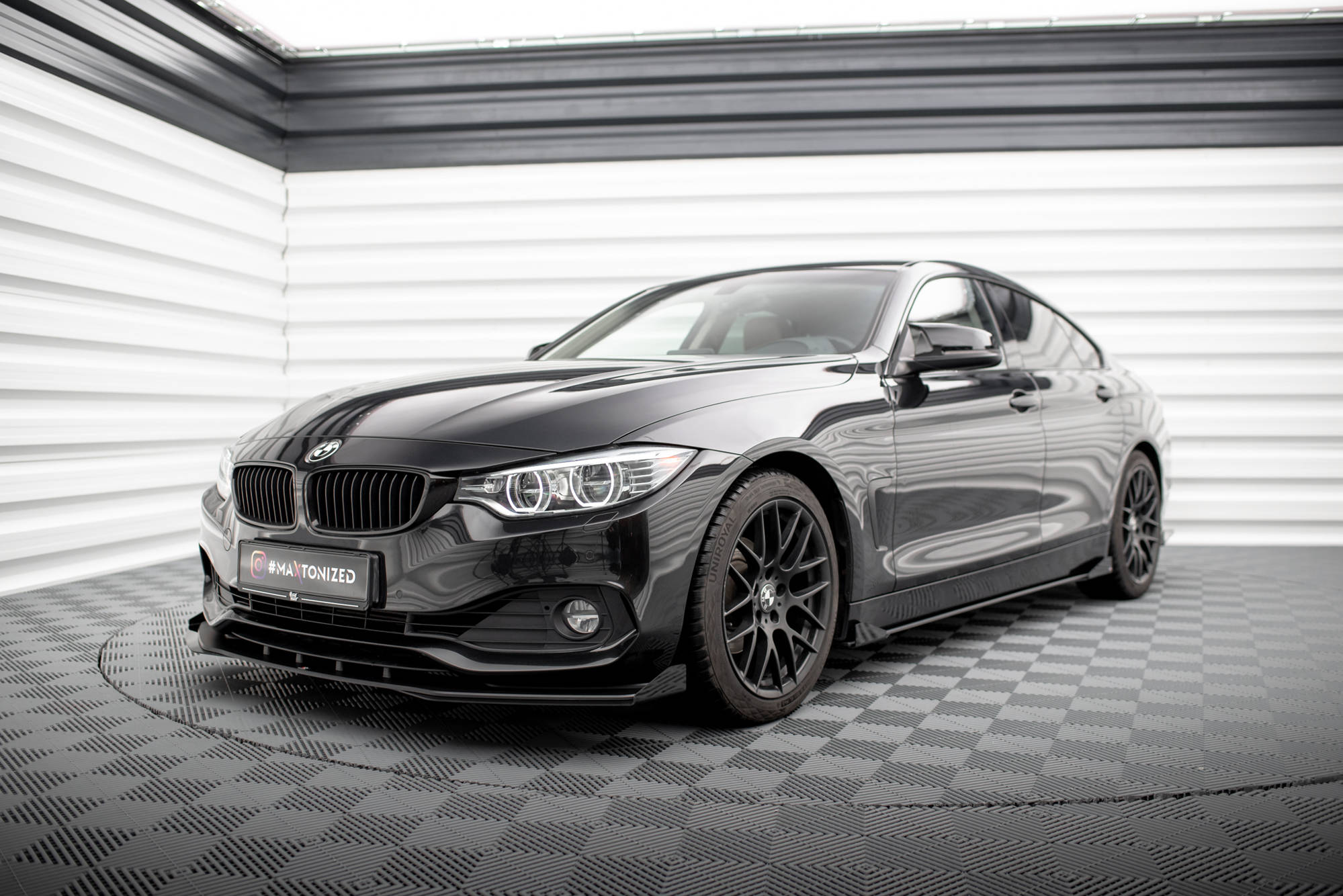 Front Stoßstange Flaps passend für BMW 4er Gran Coupe F36 schwarz Hochglanz