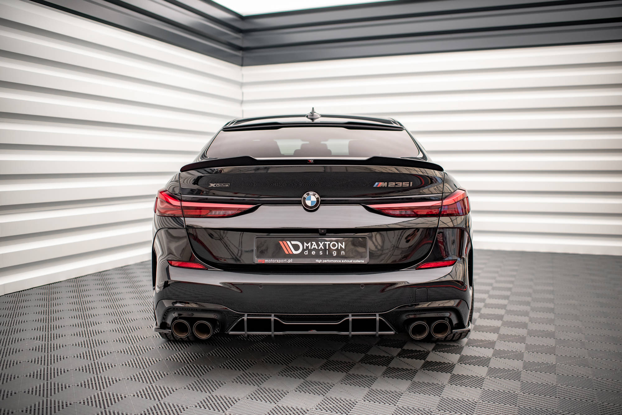 Street Pro Heckschürze Heck Ansatz Diffusor passend für BMW M235i Gran Coupe F44 rot