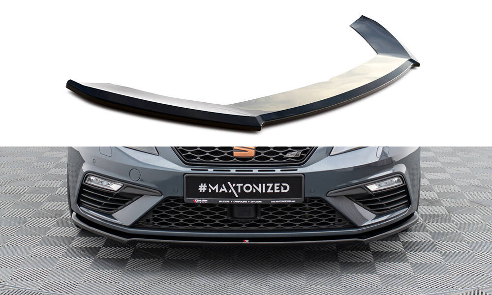 Front Ansatz V.4 für Seat Leon Cupra / FR Mk3 FL schwarz Hochglanz