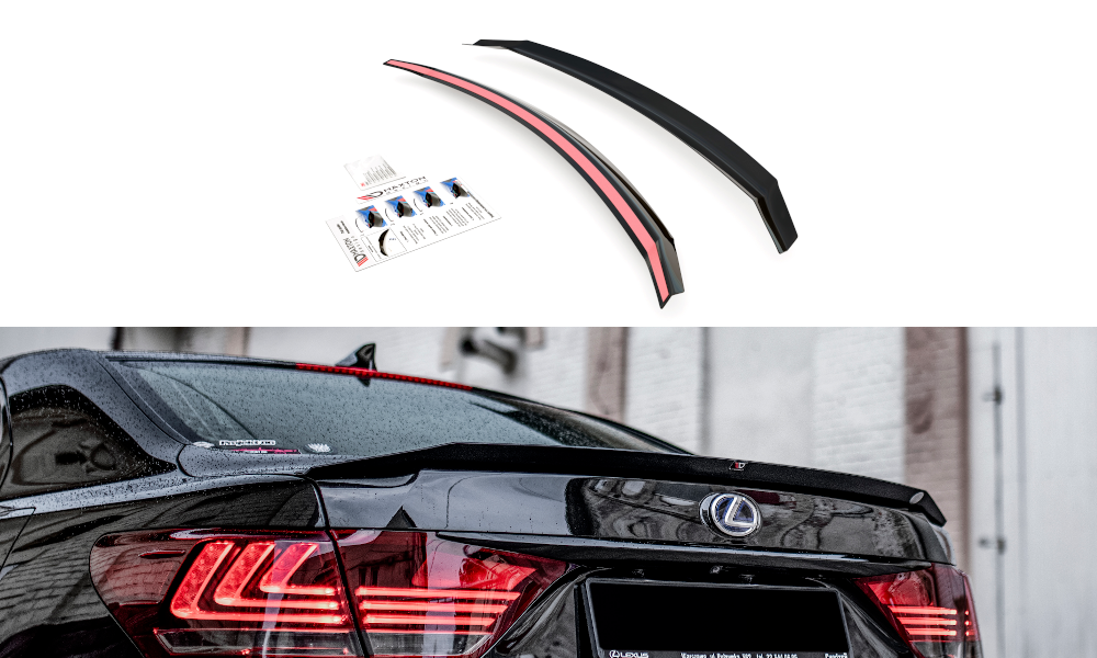 Spoiler CAP für Lexus LS Mk4 Facelift schwarz Hochglanz