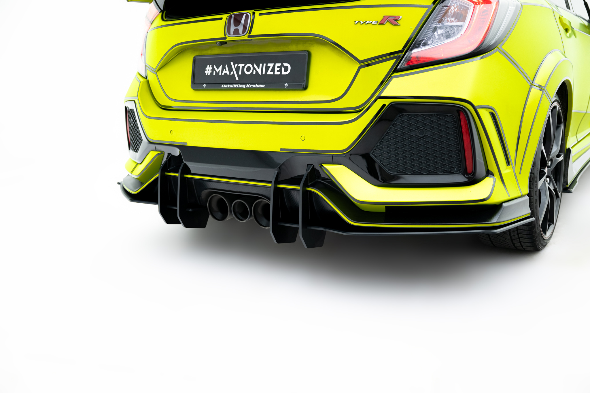 Heckansatz Diffusor V.2 passend für Honda Civic Type-R Mk10 / Mk10 Facelift schwarz-rot