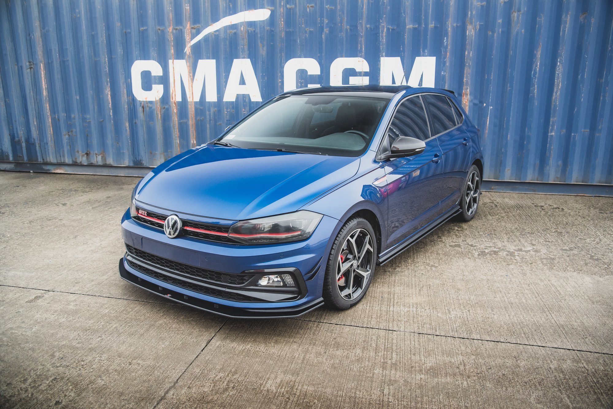 Street Pro Spoilerlippe Front Ansatz passend für VW Polo GTI Mk6 rot