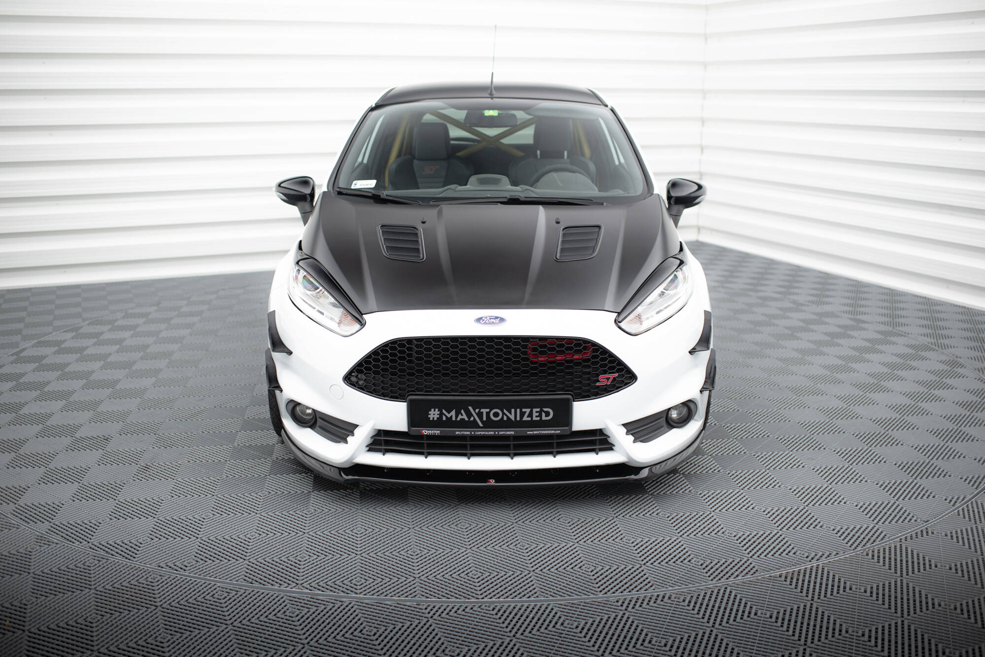 Scheinwerfer Blenden Böser Blick V.1 für Ford Fiesta ST / ST-Line / Standard Mk7 FL schwarz Hochglanz