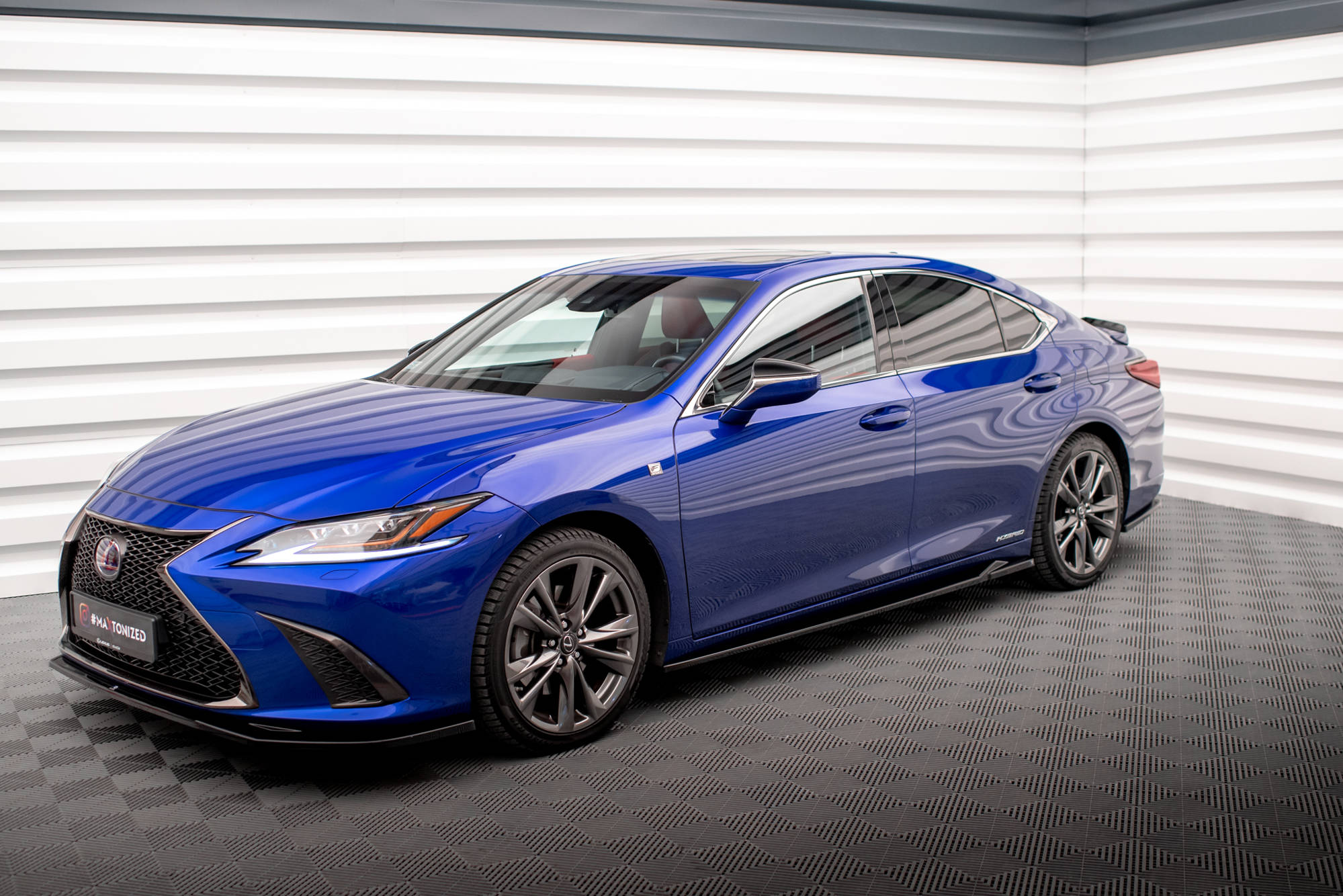Street+ Seitenschweller Leisten passend für Lexus ES F Sport Mk7 schwarz Hochglanz
