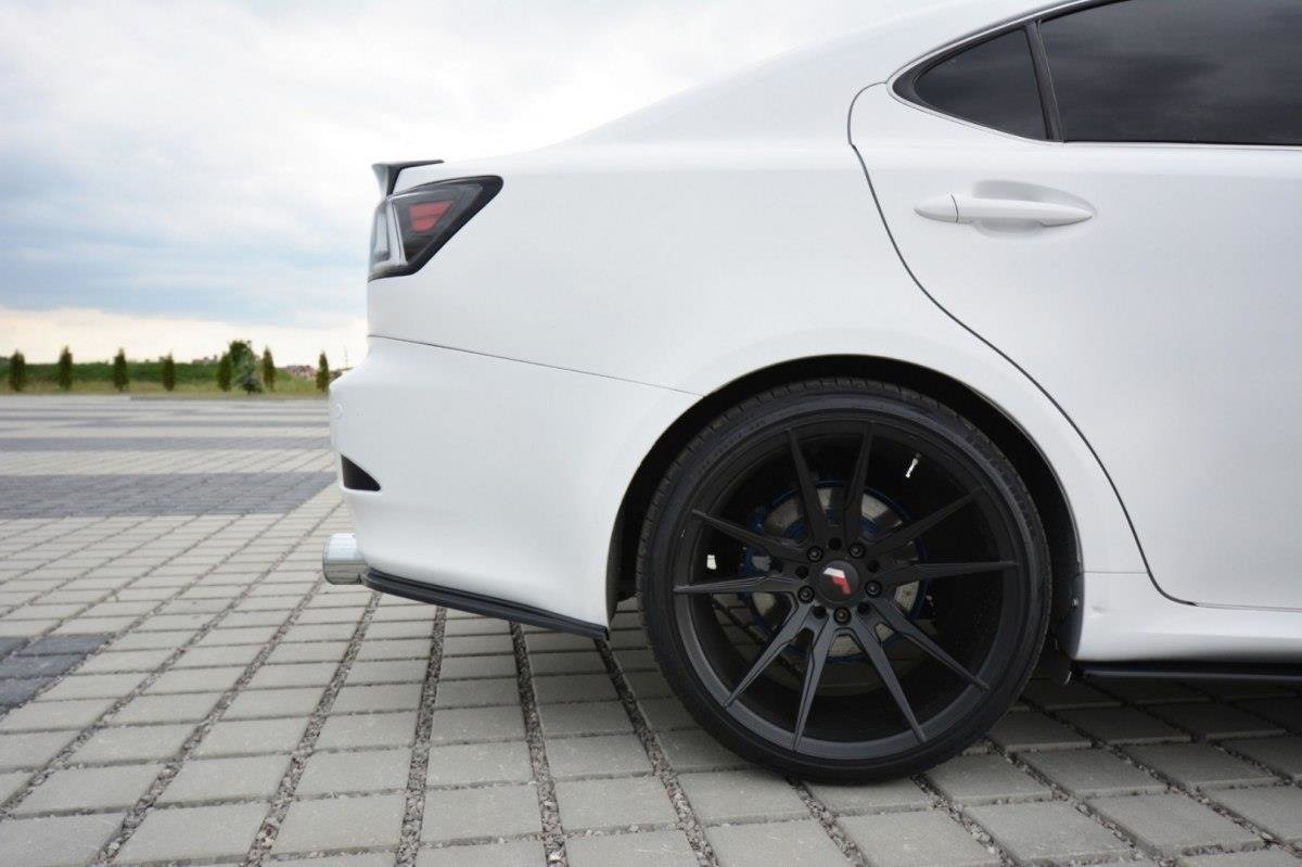 Heck Ansatz Flaps Diffusor für Lexus IS F-Sport Mk2 XE20 Facelift schwarz Hochglanz