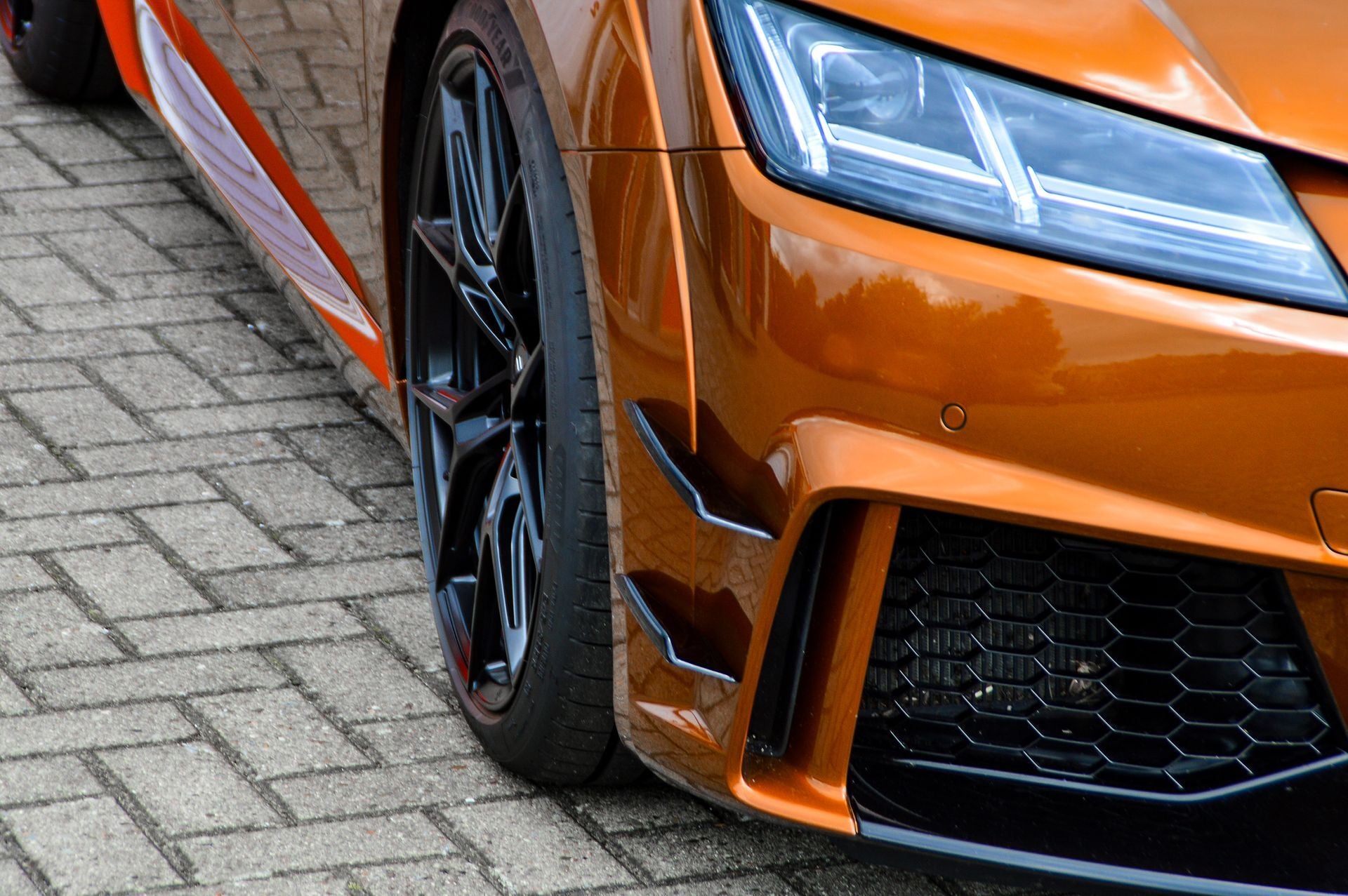 Spoilerflaps aus ABS für Audi TT RS 8S Vorfacelift (Schwarz Matt)