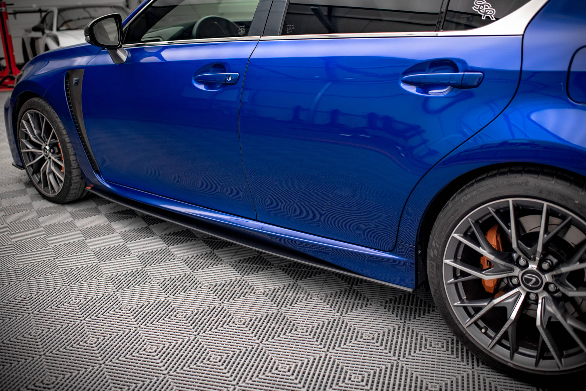 Street Pro Seitenschweller Leisten passend für Lexus GS F Mk4 FL rot