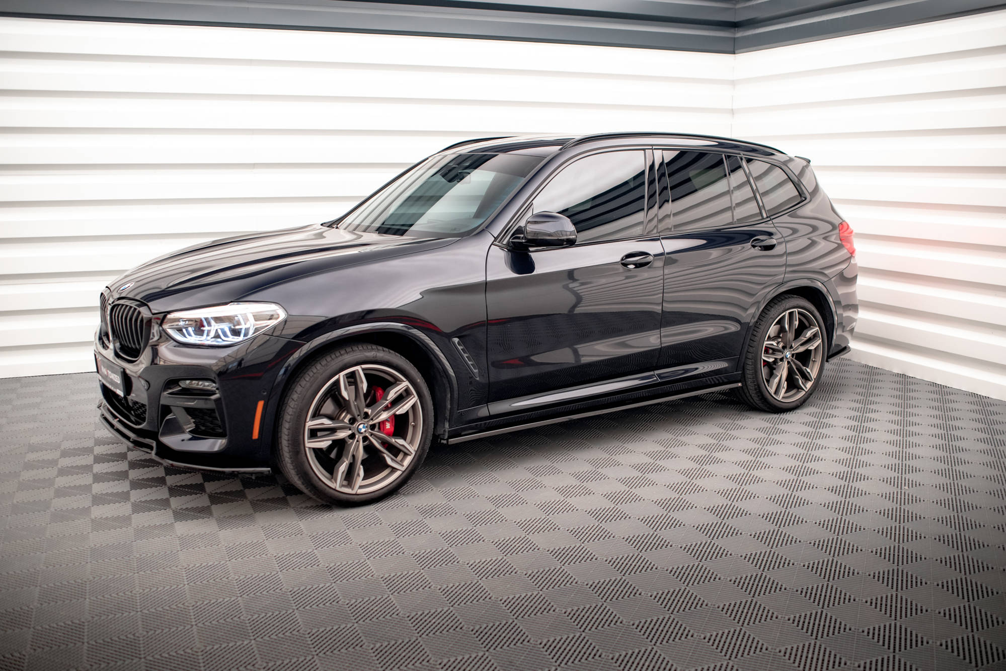Seitenschweller Ansatz für V.1 für BMW X3 M40d / M40i / M-Paket G01 schwarz Hochglanz