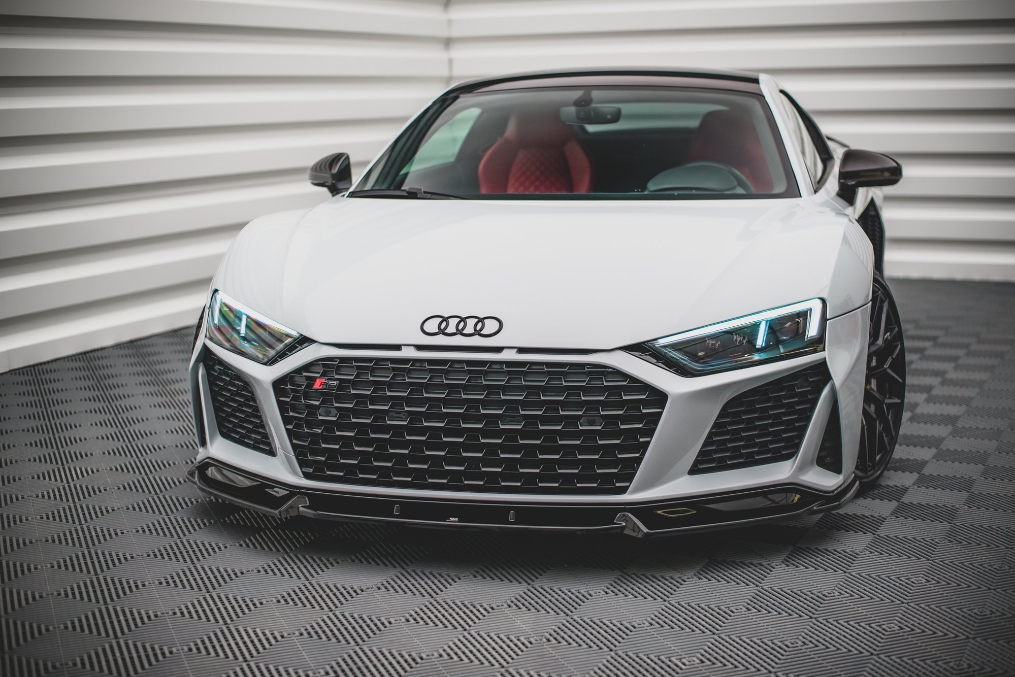 Street+ Spoilerlippe Front Ansatz V.1 passend für Audi R8 Mk2 FL schwarz Hochglanz