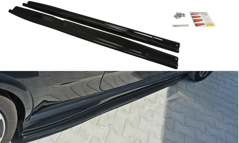 Seitenschweller Ansatz Paar passend für ABARTH Punto Evo schwarz Hochglanz