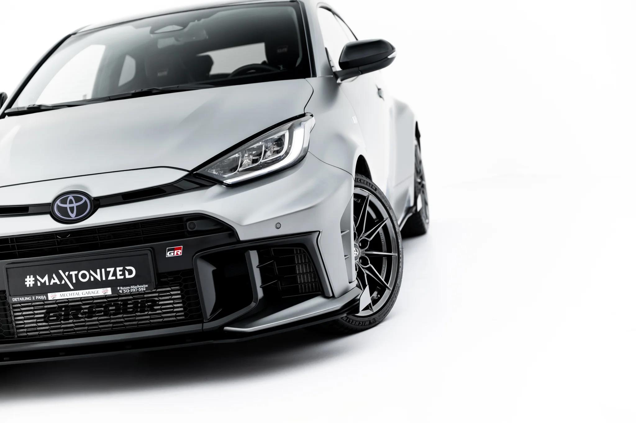 Frontlippe + Flaps passend für Toyota GR Yaris Mk4 Facelift schwarz Hochglanz
