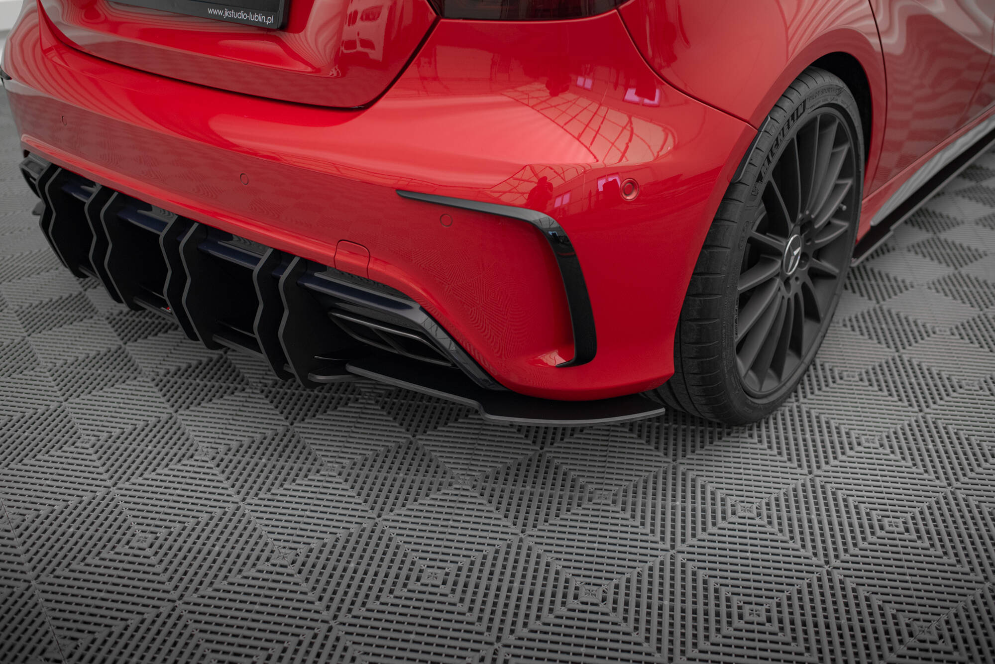 Street Pro Heck Ansatz Flaps passend für Mercedes A 45 AMG W176 FL rot