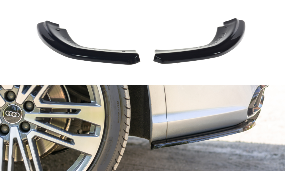 Heck Ansatz Flaps Diffusor für Audi SQ5/Q5 S-line Mk2 schwarz Hochglanz