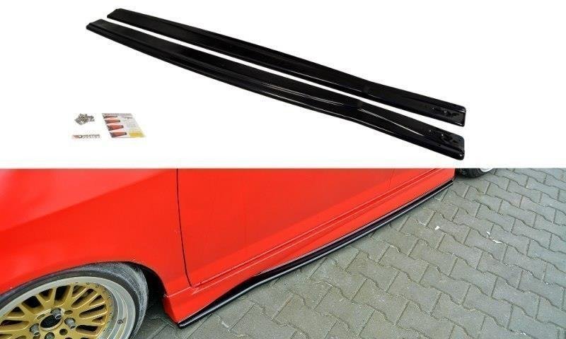 Street+ Seitenschweller Leisten passend für Honda JAZZ MK1 schwarz Hochglanz