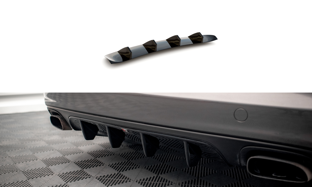 Street+ Heck Ansatz Diffusor passend für Porsche Panamera / Panamera Diesel 970 schwarz Hochglanz