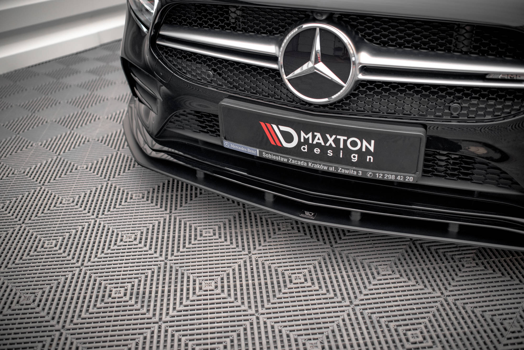 Street Pro Spoilerlippe Front Ansatz passend für Mercedes A35 AMG AERO / AMG-Line W177 rot
