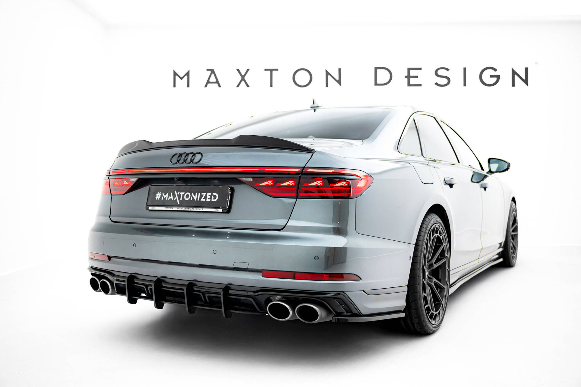 Street+ Heck Ansatz Flaps passend für Audi S8 D5 FL schwarz Hochglanz