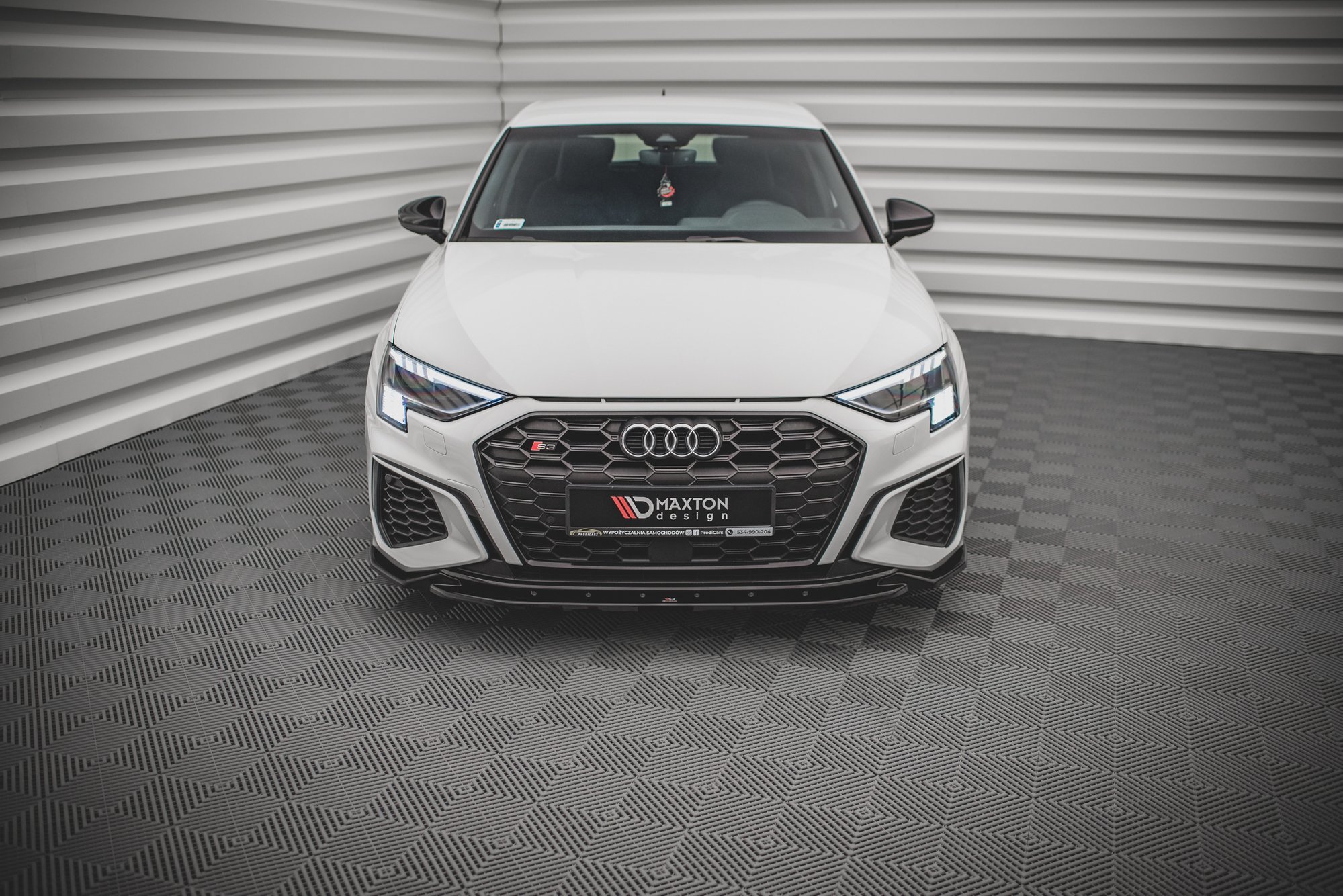 Street+ Spoilerlippe Front Ansatz V.2 passend für Audi S3 / A3 S-Line 8Y schwarz Hochglanz