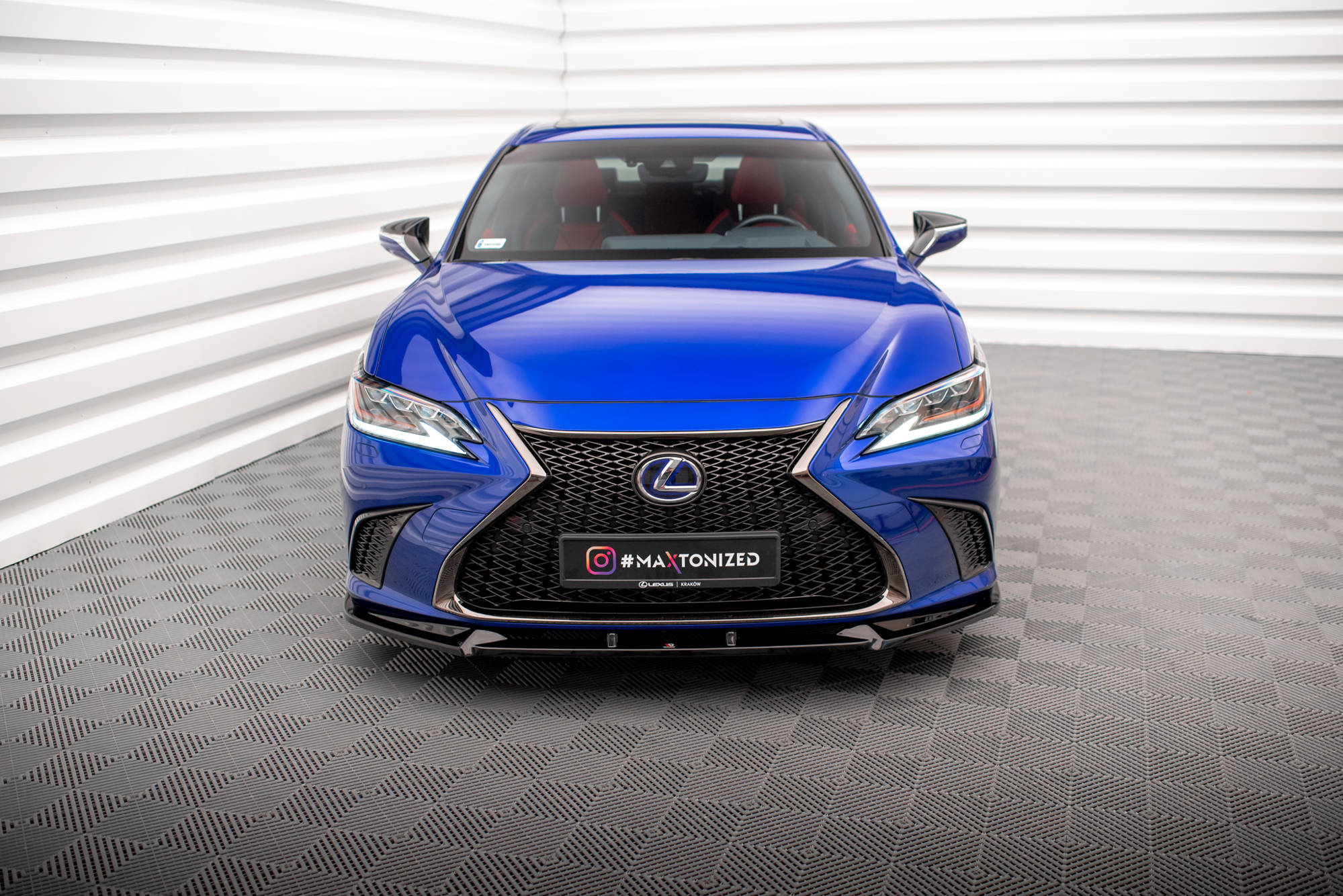 Street+ Spoilerlippe Front Ansatz V.2 passend für Lexus ES F Sport Mk7 schwarz Hochglanz