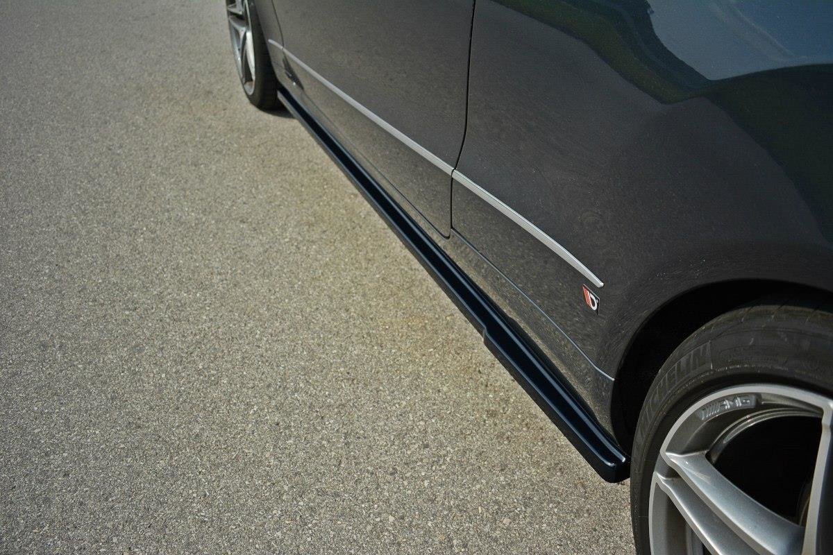 Seitenschweller Ansatz für Mercedes -Benz E Coupe / Cabrio C207 Facelift / A207 Facelit schwarz Hochglanz