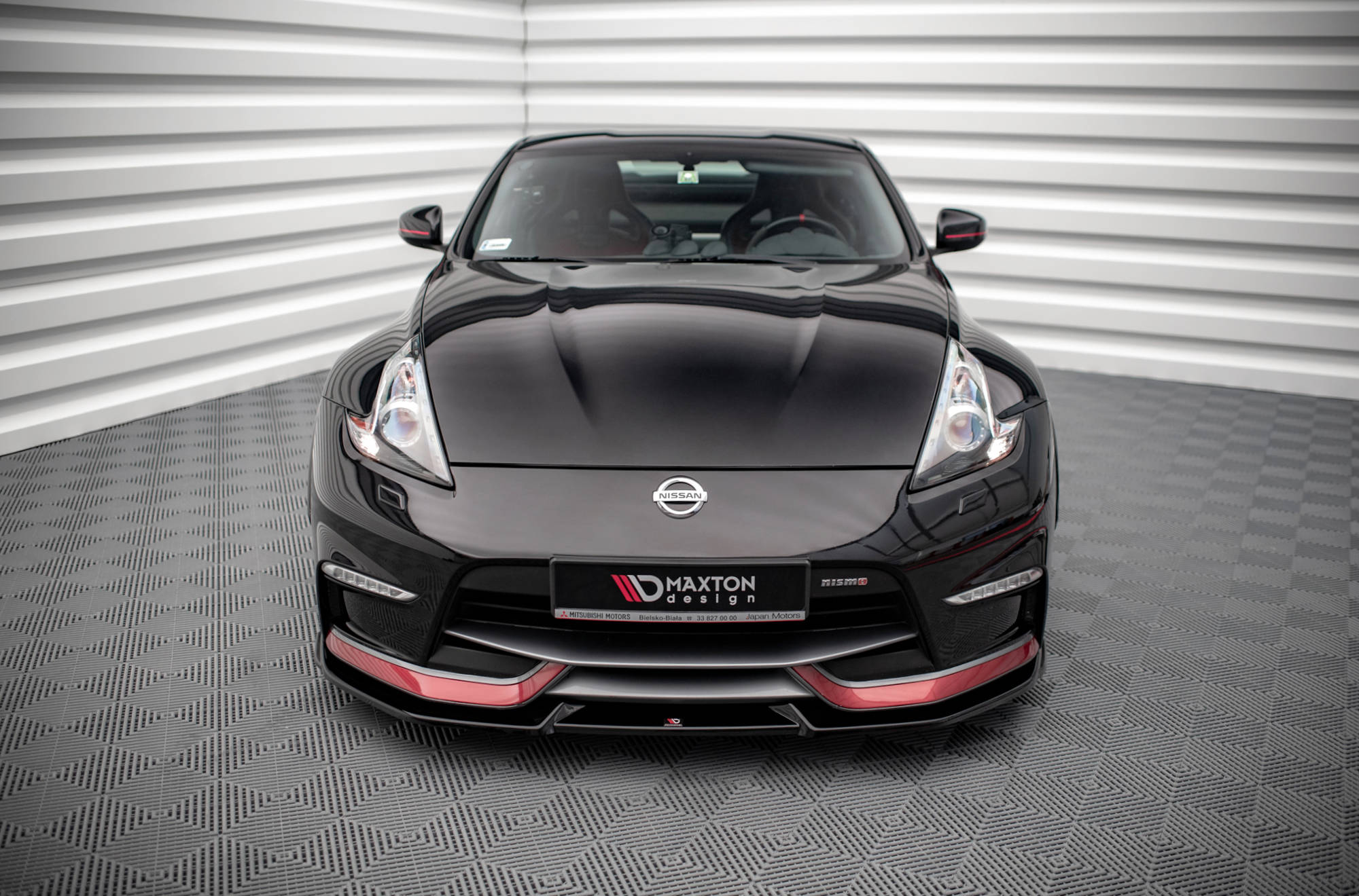 Street+ Spoilerlippe Front Ansatz V.2 passend für Nissan 370Z Nismo FL schwarz Hochglanz