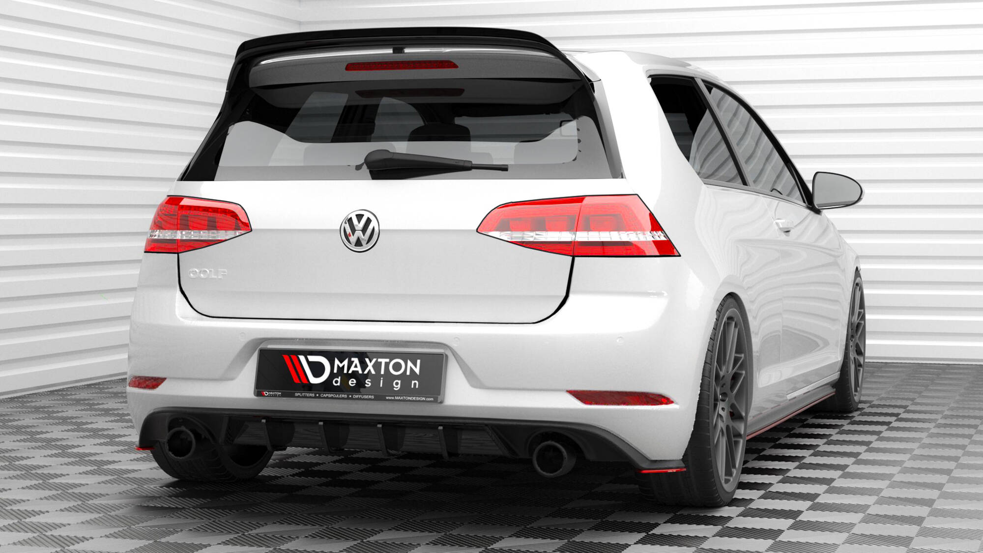 Street+ Heck Ansatz Flaps V.2 passend für VW Golf GTI Mk7 FL schwarz Hochglanz