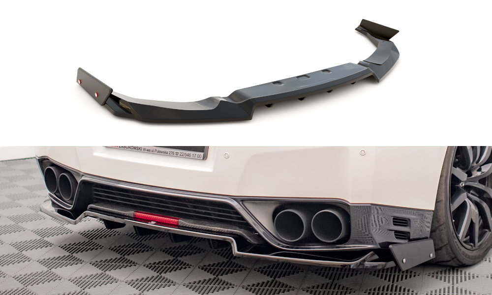 Street+ Mittlerer Diffusor Heck Ansatz + Flaps passend für Nissan GTR R35 FL
