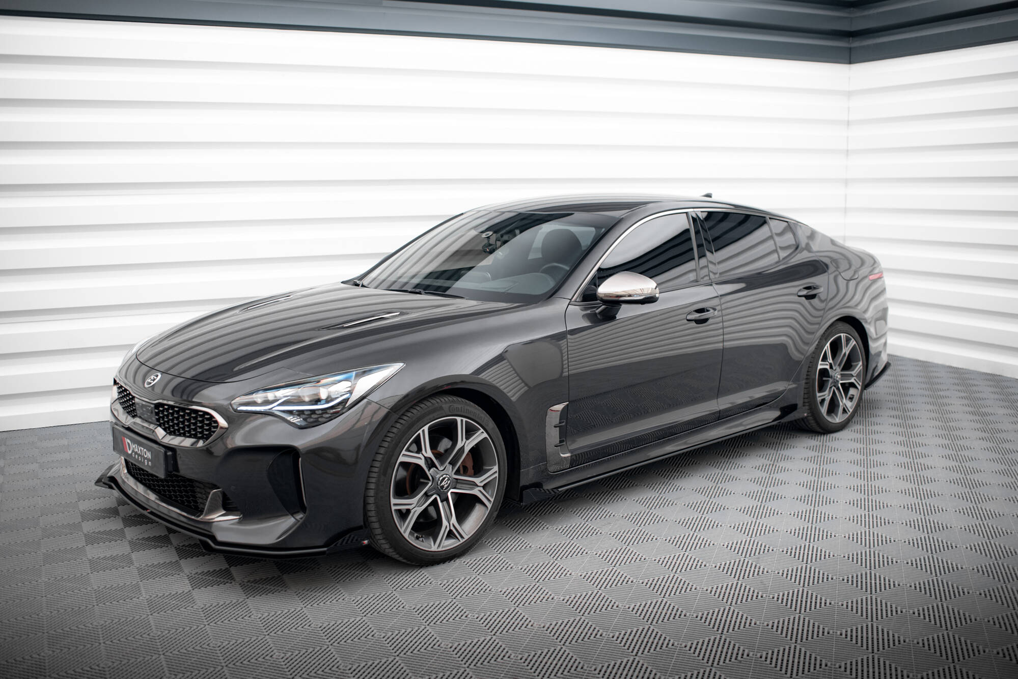 Street Pro Seitenschweller Leisten + Flaps passend für Kia Stinger GT / GT-Line / Standard Mk1 schwarz Hochglanz