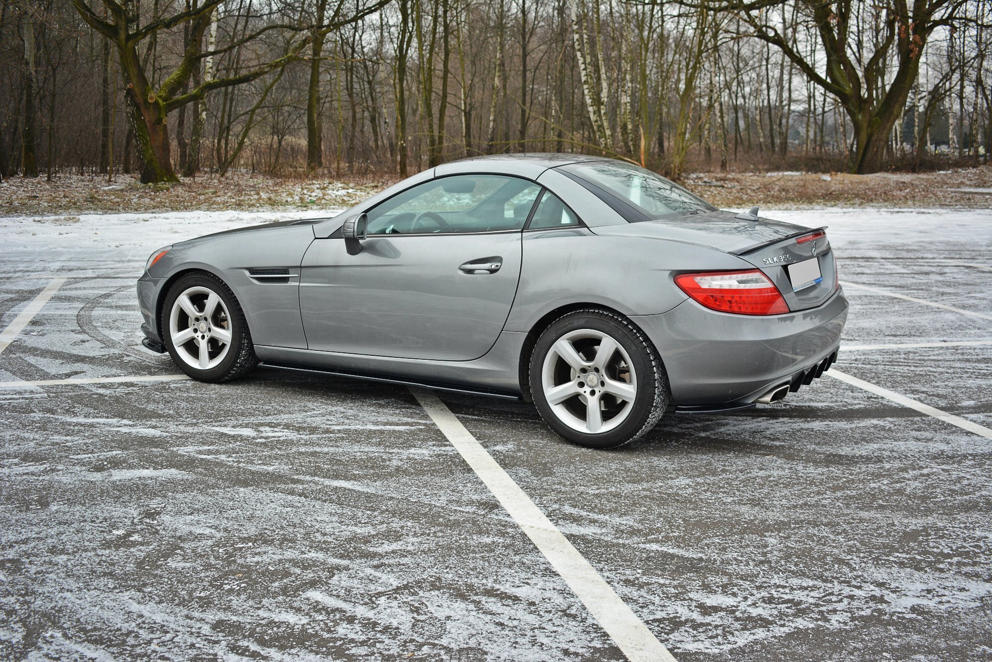 Seitenschweller Ansatz für Mercedes-Benz SLK R172 schwarz Hochglanz