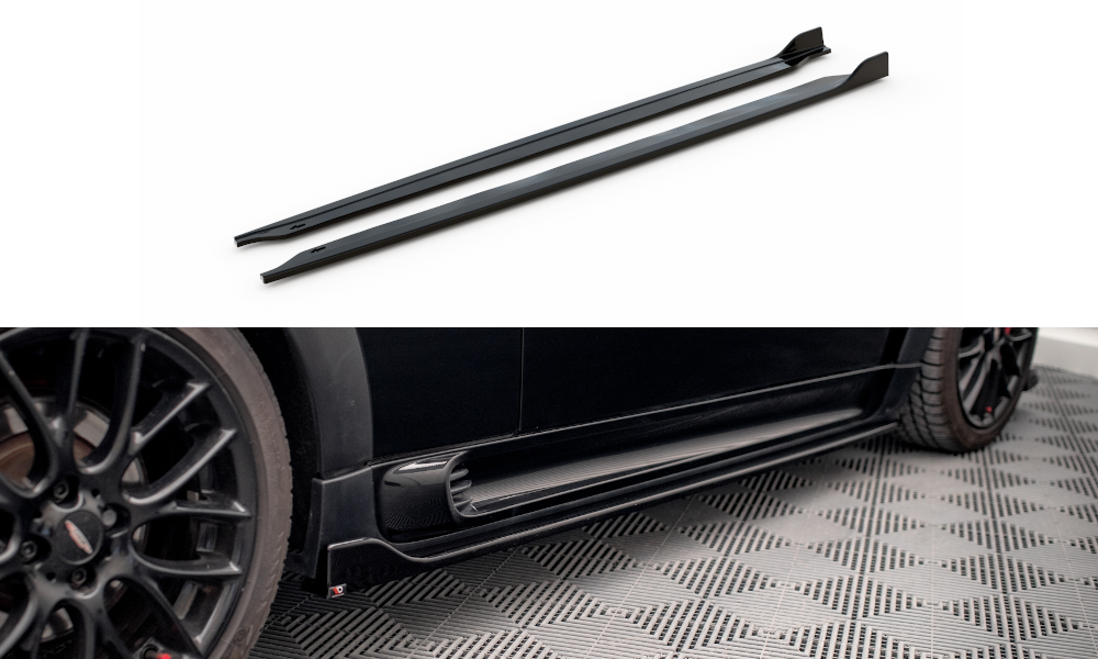 Street+ Seitenschweller Leisten V.2 passend für Mini Cooper John Cooper Works R56 schwarz Hochglanz