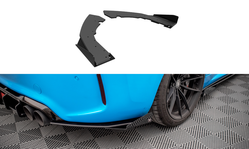 Street Pro Heck Ansatz Flaps passend für BMW M2 F87 rot+ Hochglanz Flaps