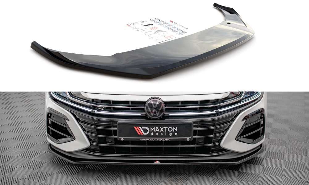 Street+ Spoilerlippe Front Ansatz V.3 passend für VW Arteon R Limousine / Shooting Brake Mk1 FL schwarz Hochglanz