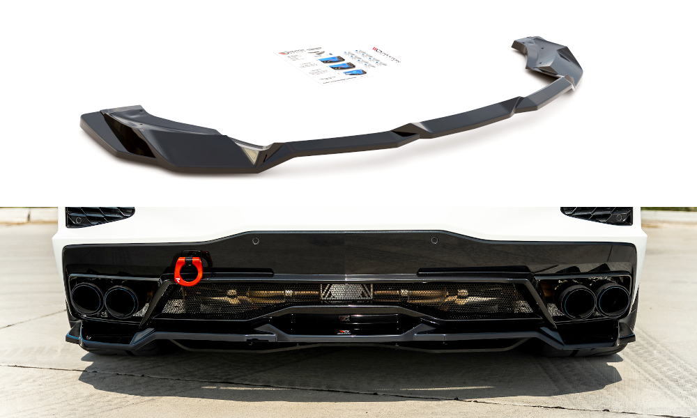 Street+ Mittlerer Diffusor Heck Ansatz passend für Chevrolet Corvette C8 schwarz Hochglanz