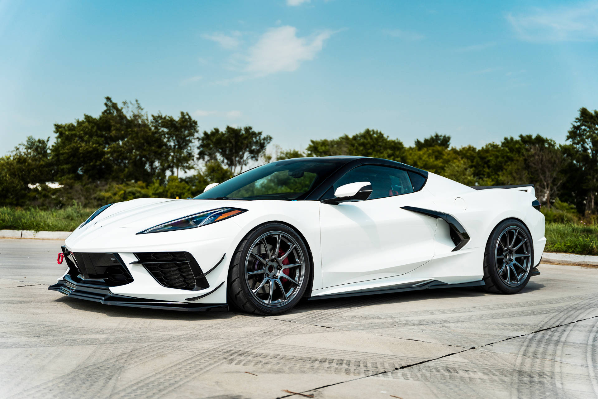 Street+ Seitenschweller Leisten passend für Chevrolet Corvette C8 schwarz Hochglanz