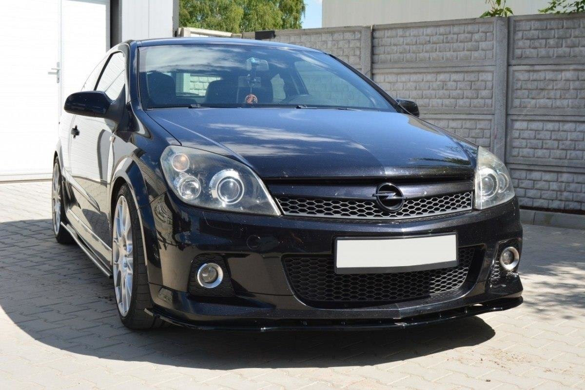 Street+ Spoilerlippe Front Ansatz passend für Opel Astra H passend für OPC / VXR schwarz Hochglanz