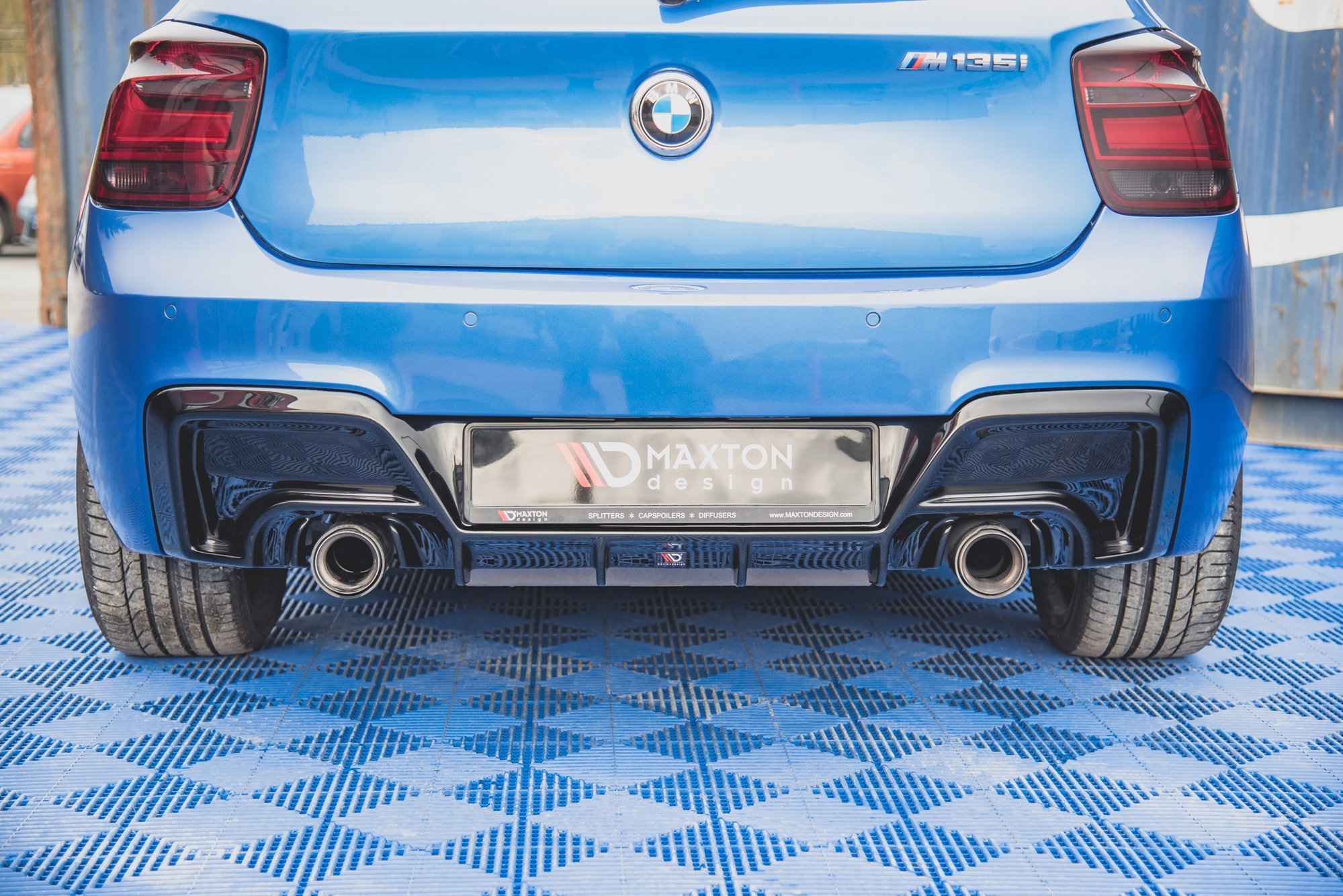 Street+ Heck Ansatz Diffusor V.1 passend für BMW M135i F20 schwarz Hochglanz