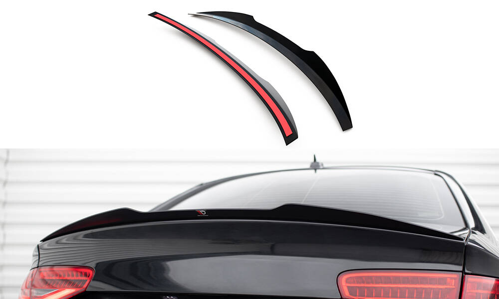 Spoiler CAP für Audi S4 B8 FL Limousine schwarz Hochglanz